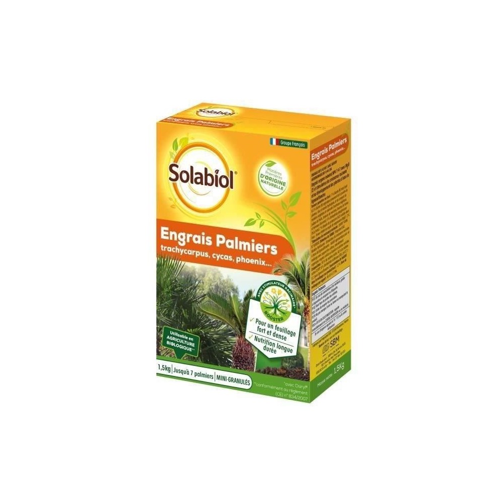 SOLABIOL SOPALMY15 Engrais palmiers et plantes mediterraneennes 1,5 Kg