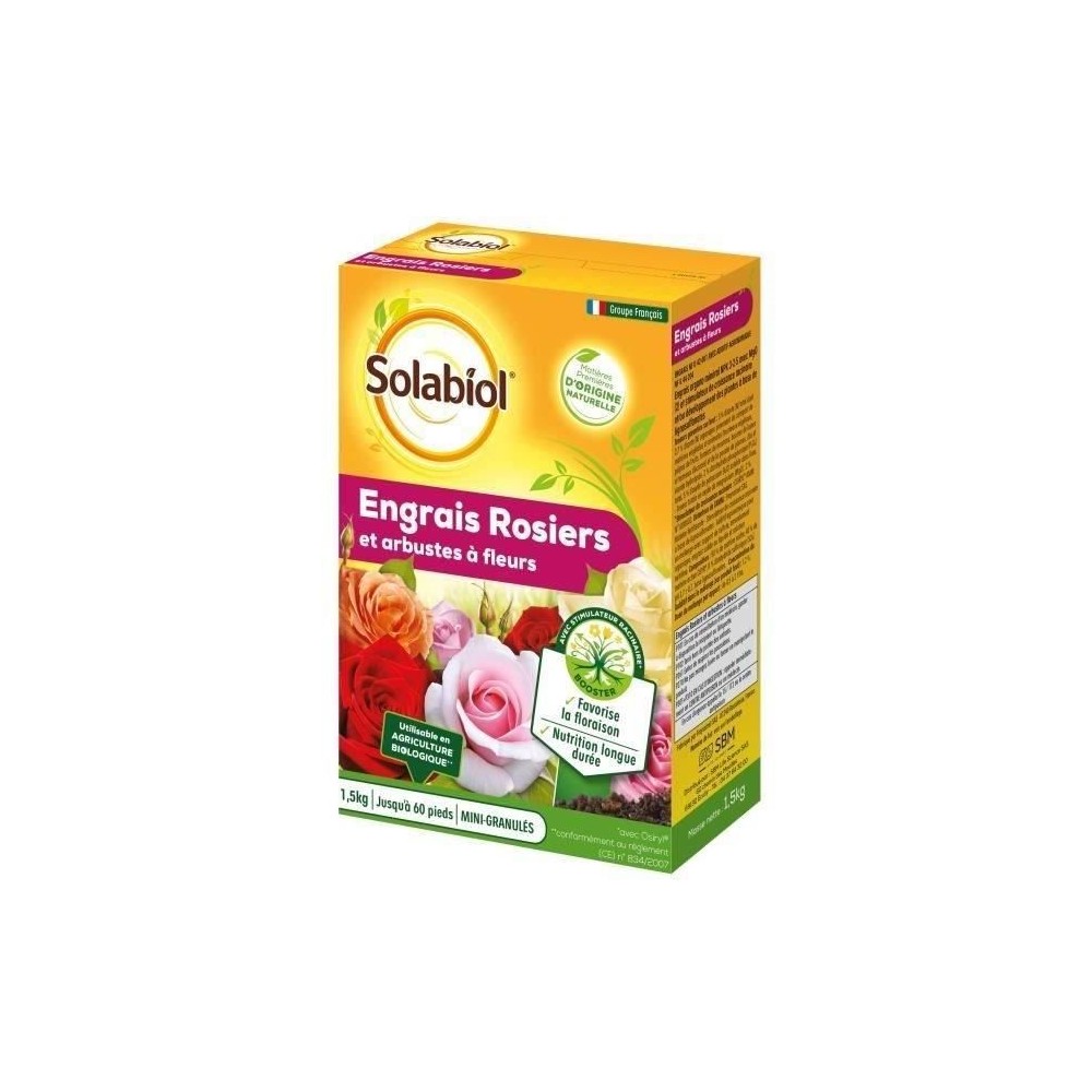 SOLABIOL SOROSY15 Engrais Rosiers Et Arbustes A Fleurs - 1,5 Kg