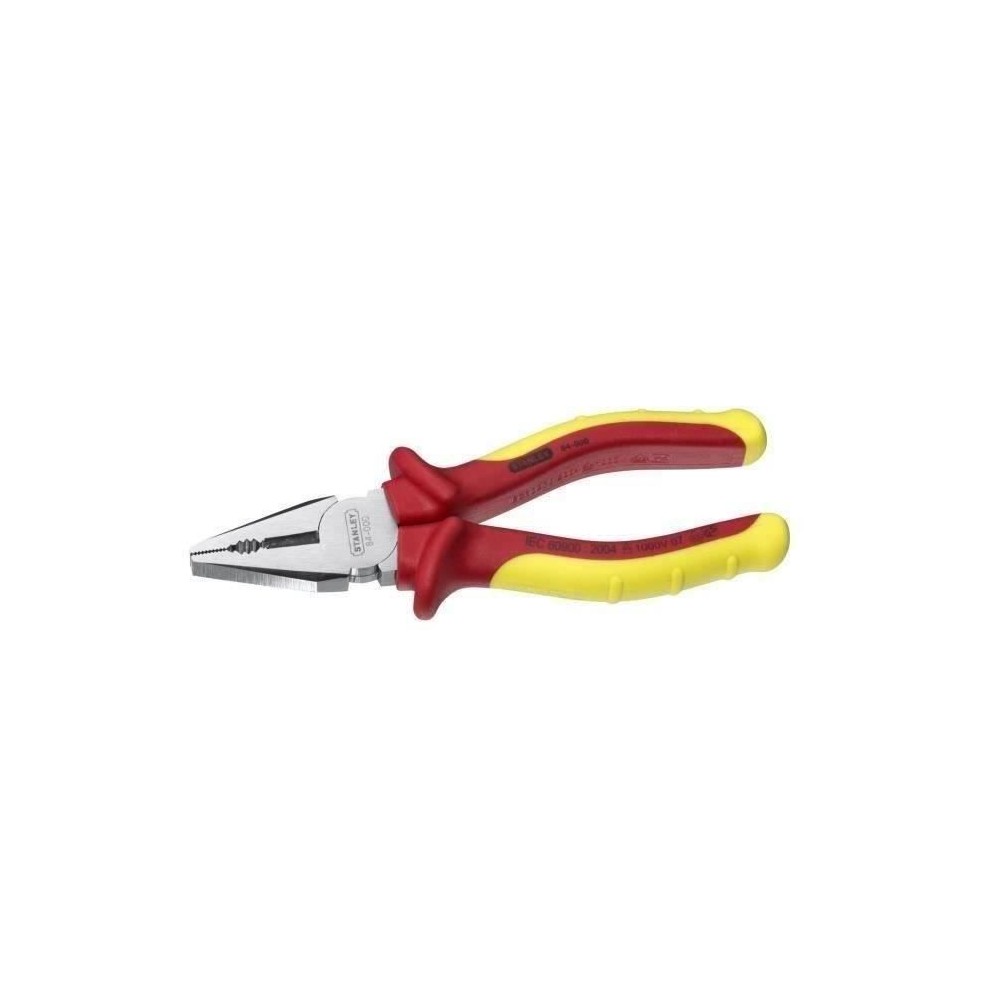 Pince universelle isolée STANLEY - 0-84-000 - 160 mm - Rouge - Protec