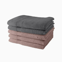 Lot de 5 Draps de Bain TODAY 70x130 cm 100% Coton - 3 roses des sables