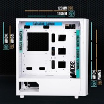 Boitier PC - BITFENIX Saber Mesh (Blanc) - Moyen tour - ATX - 3x120mm