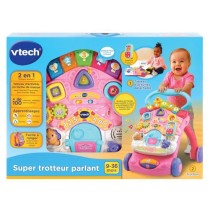 Trotteur parlant 2 en 1 VTECH - Super Trotteur - Rose pour bébé de 9