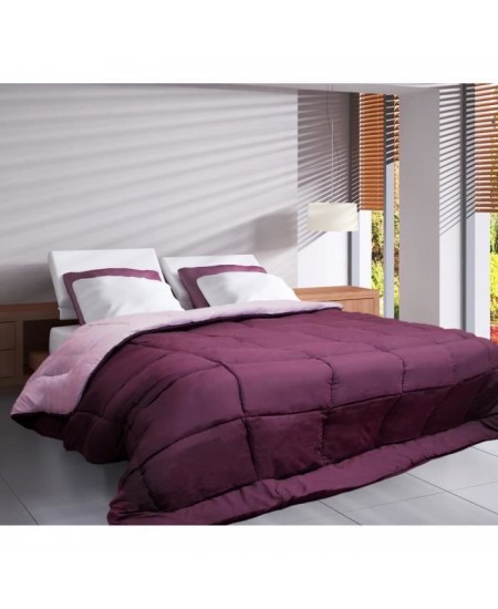 Couette Microfibre 400g/m² CALGARY Prune & Parme 240x260cm