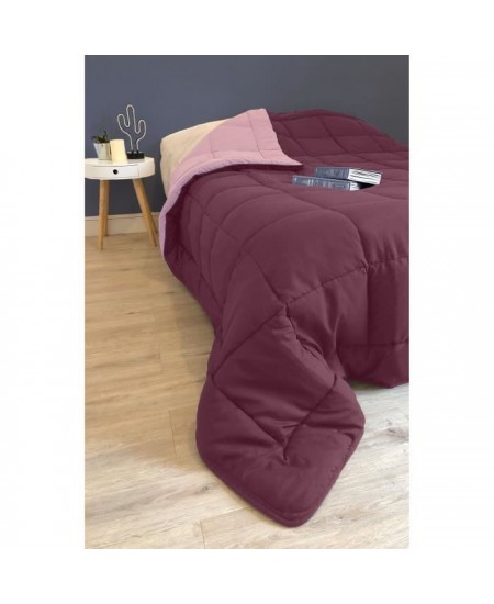 Couette Microfibre 400g/m² CALGARY Prune & Parme 240x260cm