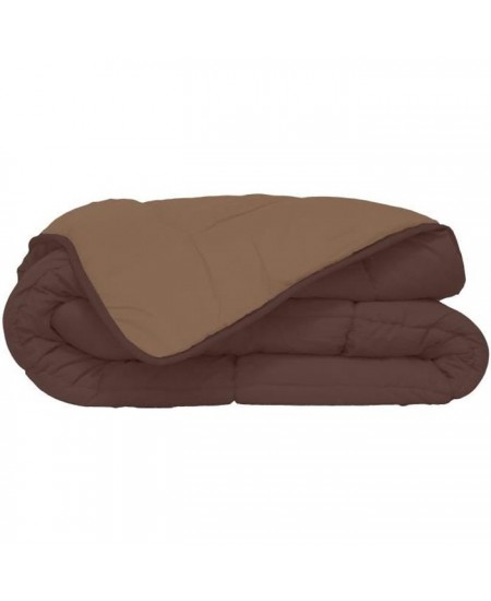 CALGARY Couette chaude Microfibre 400g/m² Choco & Moka 200x200cm