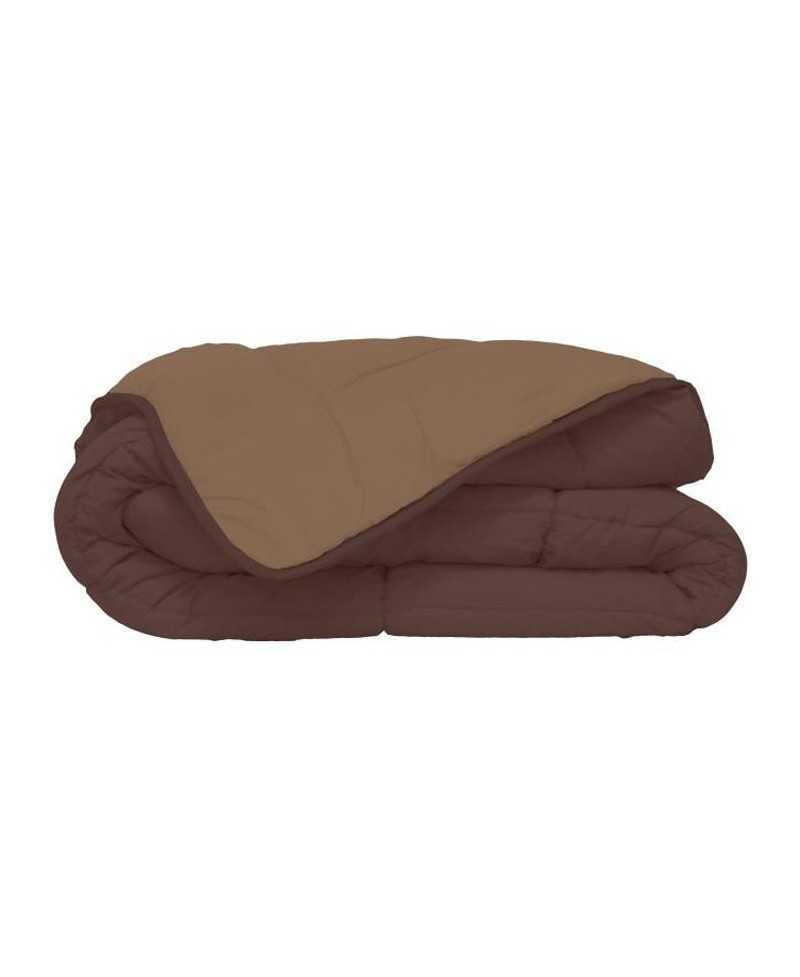 CALGARY Couette chaude Microfibre 400g/m² Choco & Moka 200x200cm