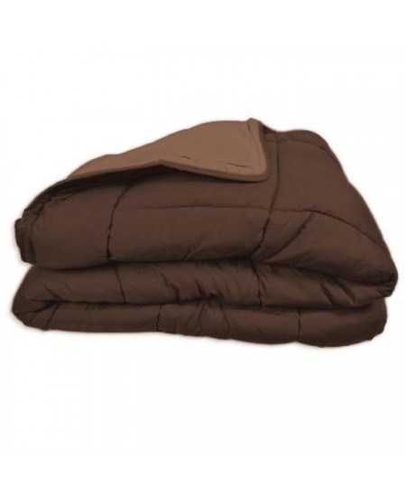 CALGARY Couette chaude Microfibre 400g/m² Choco & Moka 200x200cm