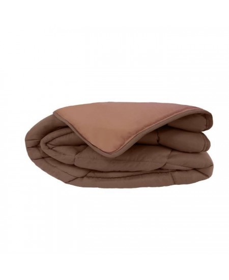 CALGARY Couette chaude Microfibre 400g/m² Choco & Moka 200x200cm