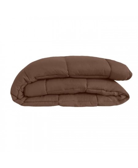 CALGARY Couette chaude Microfibre 400g/m² Choco & Moka 200x200cm