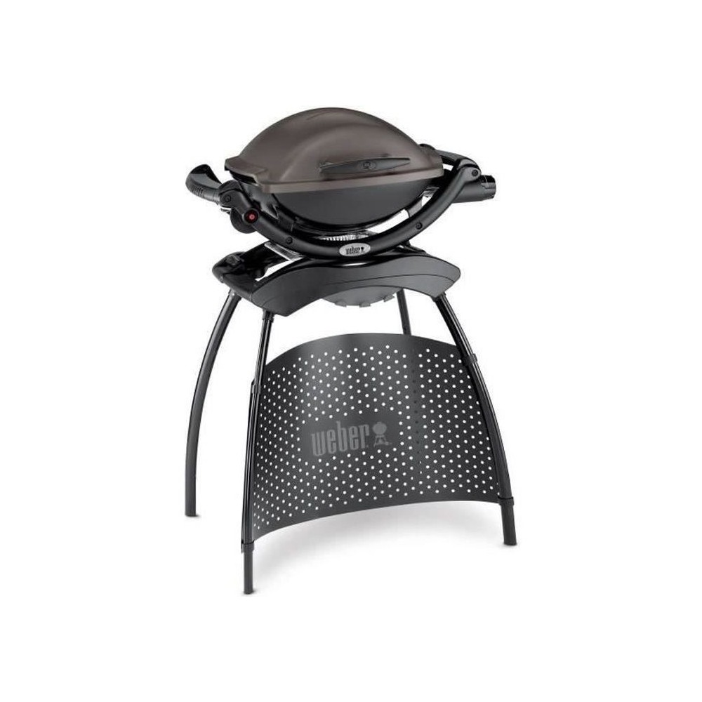 Barbecue a gaz Weber Q 1000 - Noir - Surface de cuisson 43x32cm - Allu