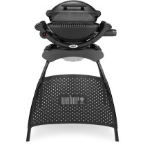 Barbecue a gaz Weber Q 1000 - Noir - Surface de cuisson 43x32cm - Allu