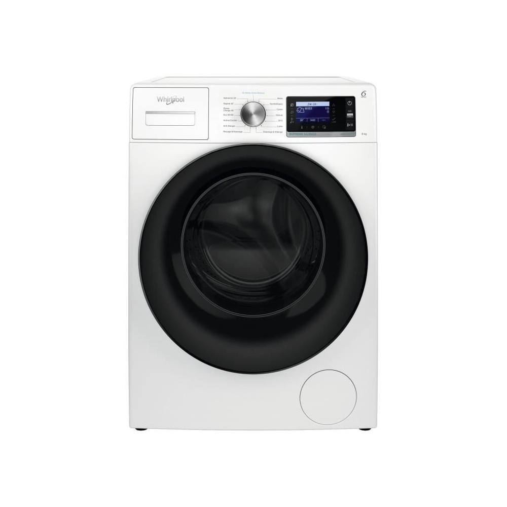 Lave-linge hublot WHIRLPOOL W6XW845WBFR Supreme Silence - 8 kg - Induc