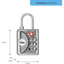 Cadenas a Code - YALE - YTP1/32/119/1 - Gris - Combinaison Programmabl