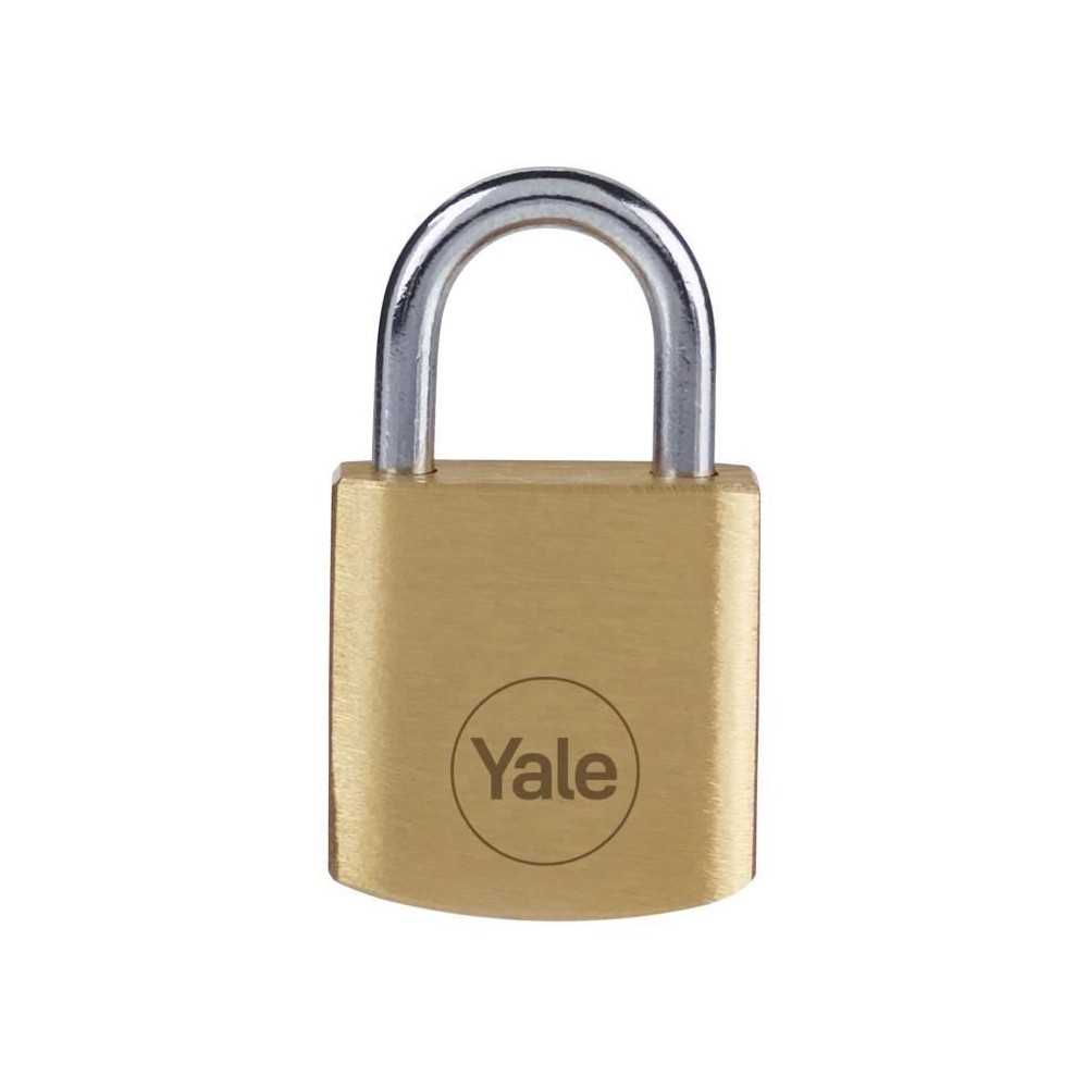 Cadenas laiton - YALE - Y110B/20/111/4 - 20mm - Anse acier - 3 clés