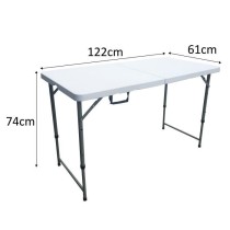 Table de réception pliante - 4 personnes - 122 cm - Structure en acie