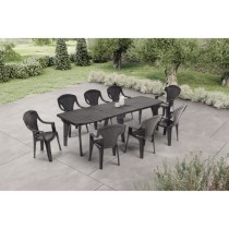 Table de jardin pliante Lipari 2 - 8 a 10 places - Gris anthracite - P