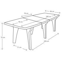 Table de jardin pliante Lipari 2 - 8 a 10 places - Gris anthracite - P