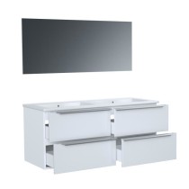 ZOOM meuble de salle de bain double vasque avec miroir L 120cm - 4 tir