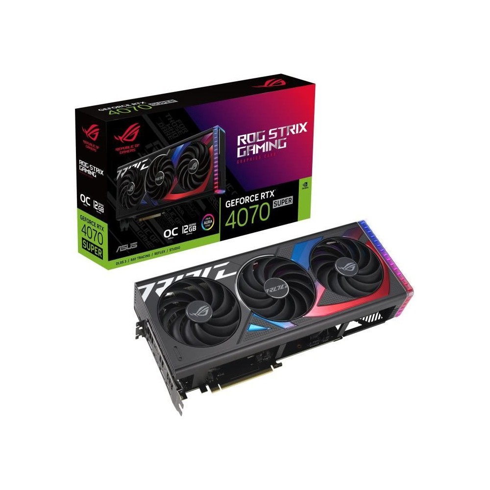 Carte Graphique ASUS ROG-STRIX-RTX4070 SUPER-O12G-GAMING - GDDR6X - 76