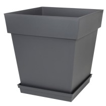 EDA Soucoupe carrée Toscane - 40 cm - Gris anthracite