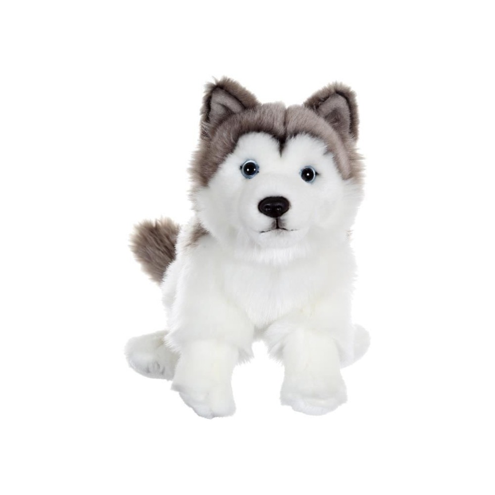 Peluche Chien Husky - GIPSY TOYS - Assis, 25 cm