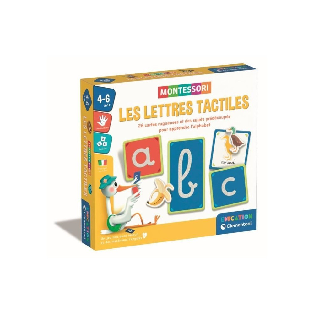 Montessori - Clementoni - Les lettres tactiles - Jeu éducatif pour ap