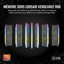 Mémoire RAM - CORSAIR - Vengeance RGB DDR5 RAM 64Go (2x32Go) 6000MHz