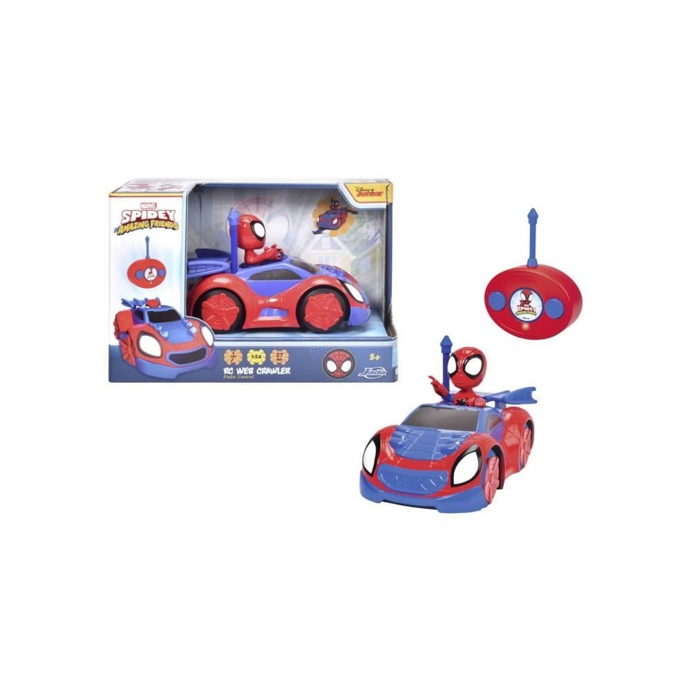 Spidey - Voiture radiocommandée - 17cm - Figurine Spidey incluse