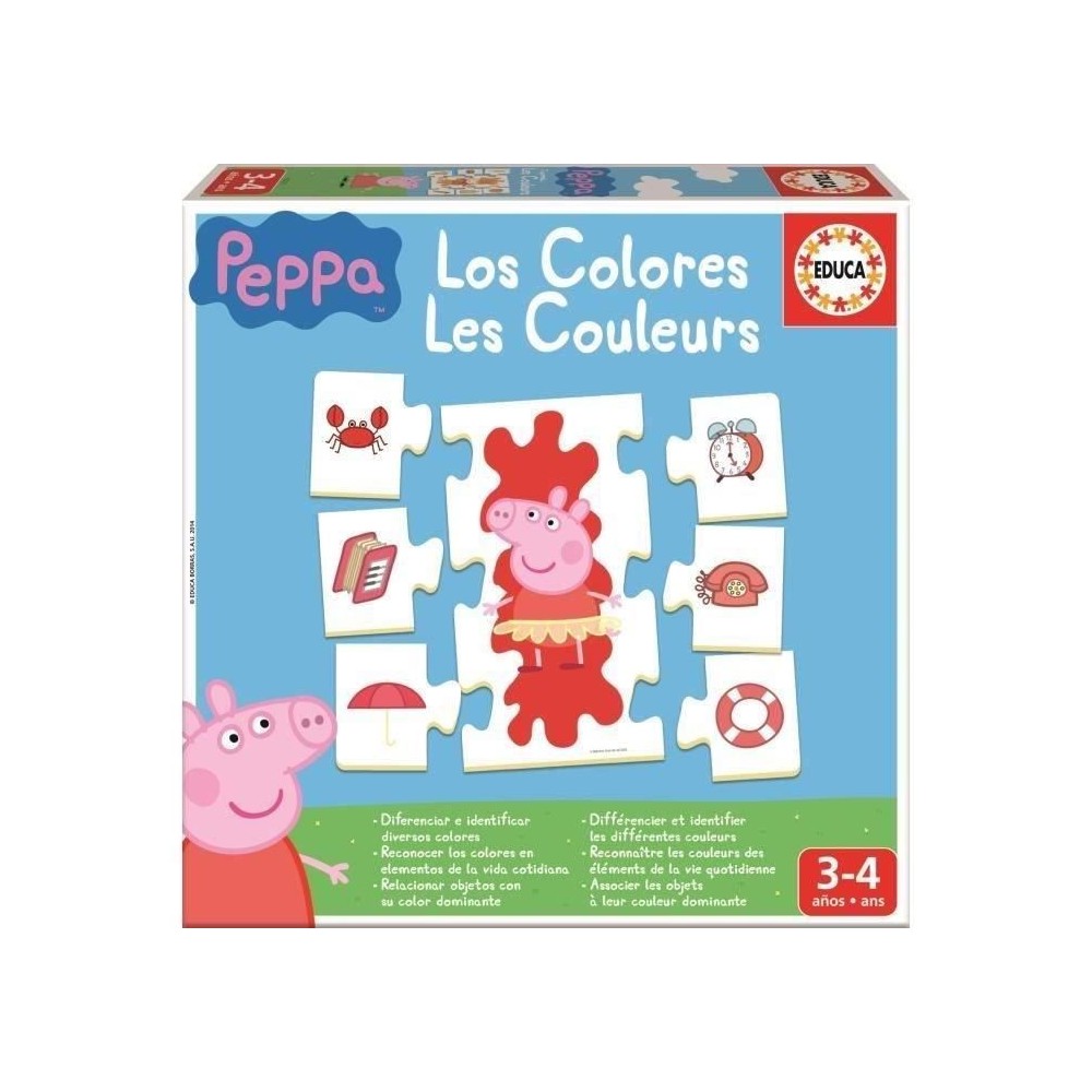 Jeu d'éveil éducatif PEPPA PIG Les Couleurs - EDUCA - Pour Garçon e