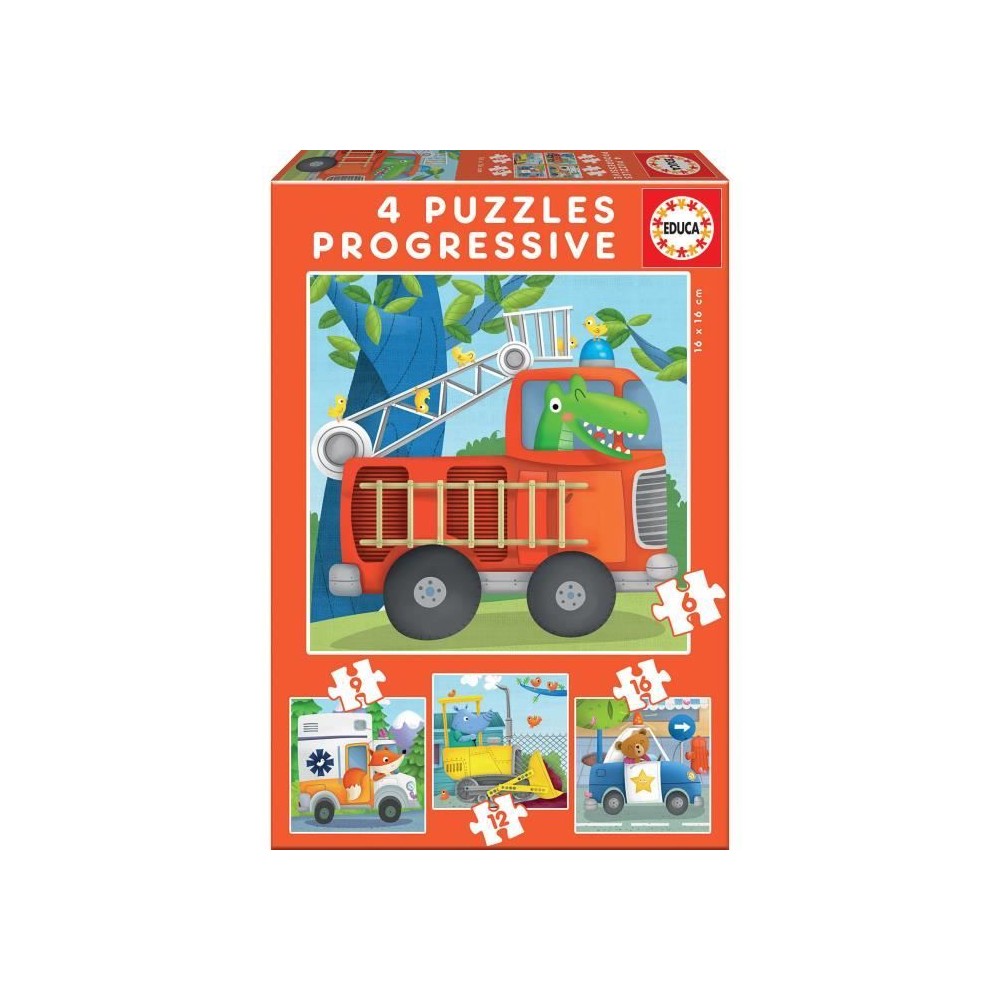 Puzzle Progressif Animaux Sauvages - EDUCA - Moins de 100 pieces - Pou