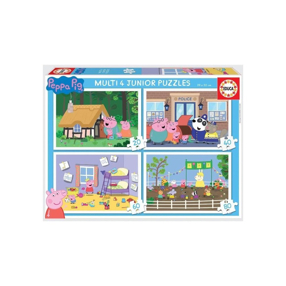 Puzzles progressifs Peppa Pig - EDUCA - MULTI 4 JUNIOR - 50 a 150 piec