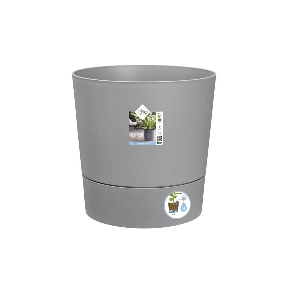 Pot de fleur Elho Plastique Carré Greensense Aqua Care Ciment Clair