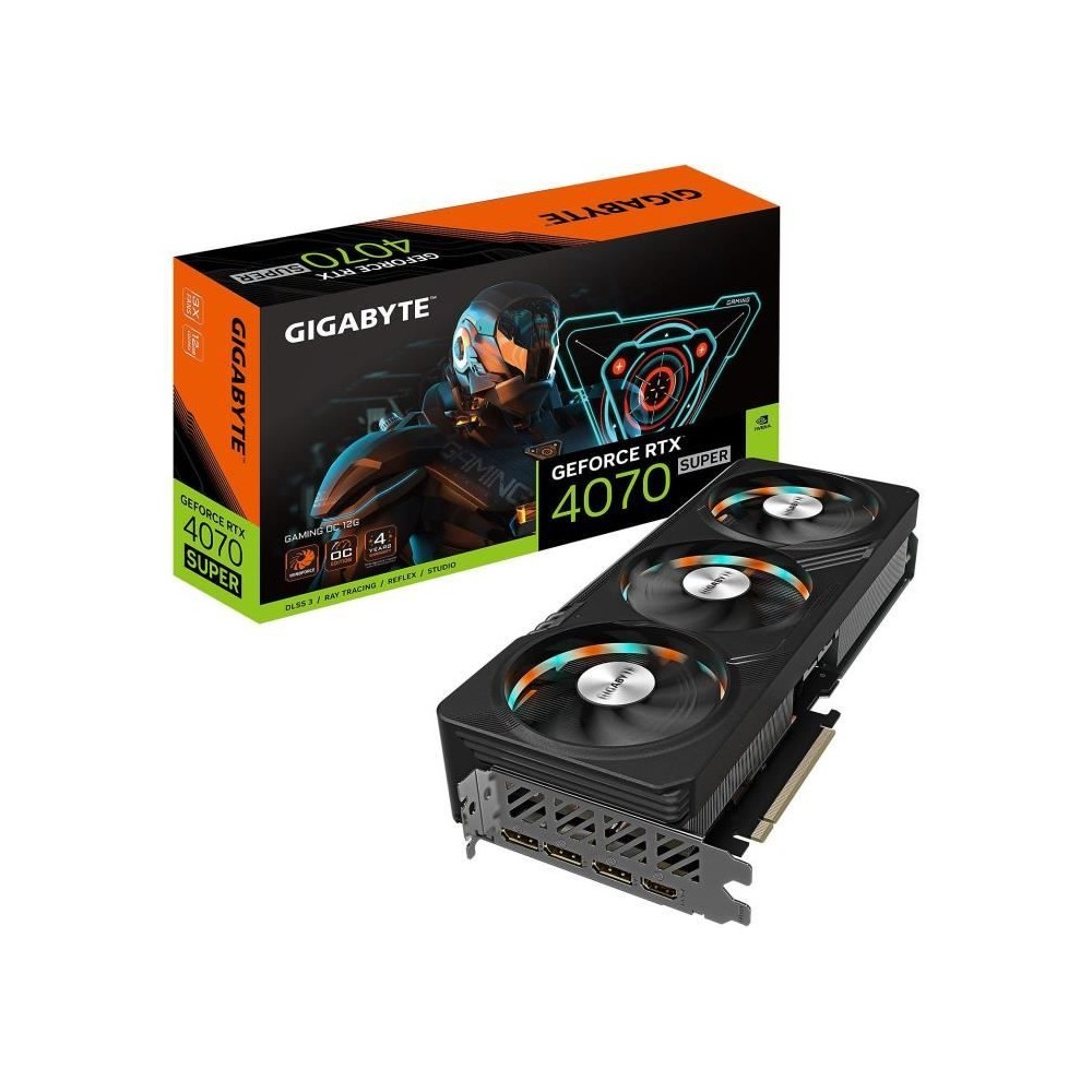 Carte Graphique - GIGABYTE - GeForce RTX 4070 SUPER GAMING OC 12G - 12