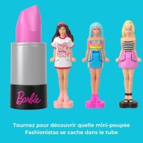 BARBIE Coffret Mini BarbieLand 6 rouge a levres avec mini poupées - J