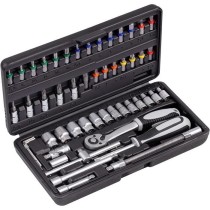 Coffret a clés et douilles CONNEX - 52 pieces - Chrome-vanadium