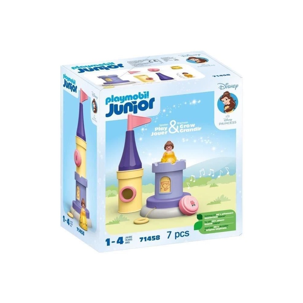 PLAYMOBIL Junior 71458 Belle, Tourelle avec musique, Disney, Des 12 mo