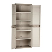 Armoire haute de rangement en résine - PLASTIKEN - TITANIUM - 4 étag