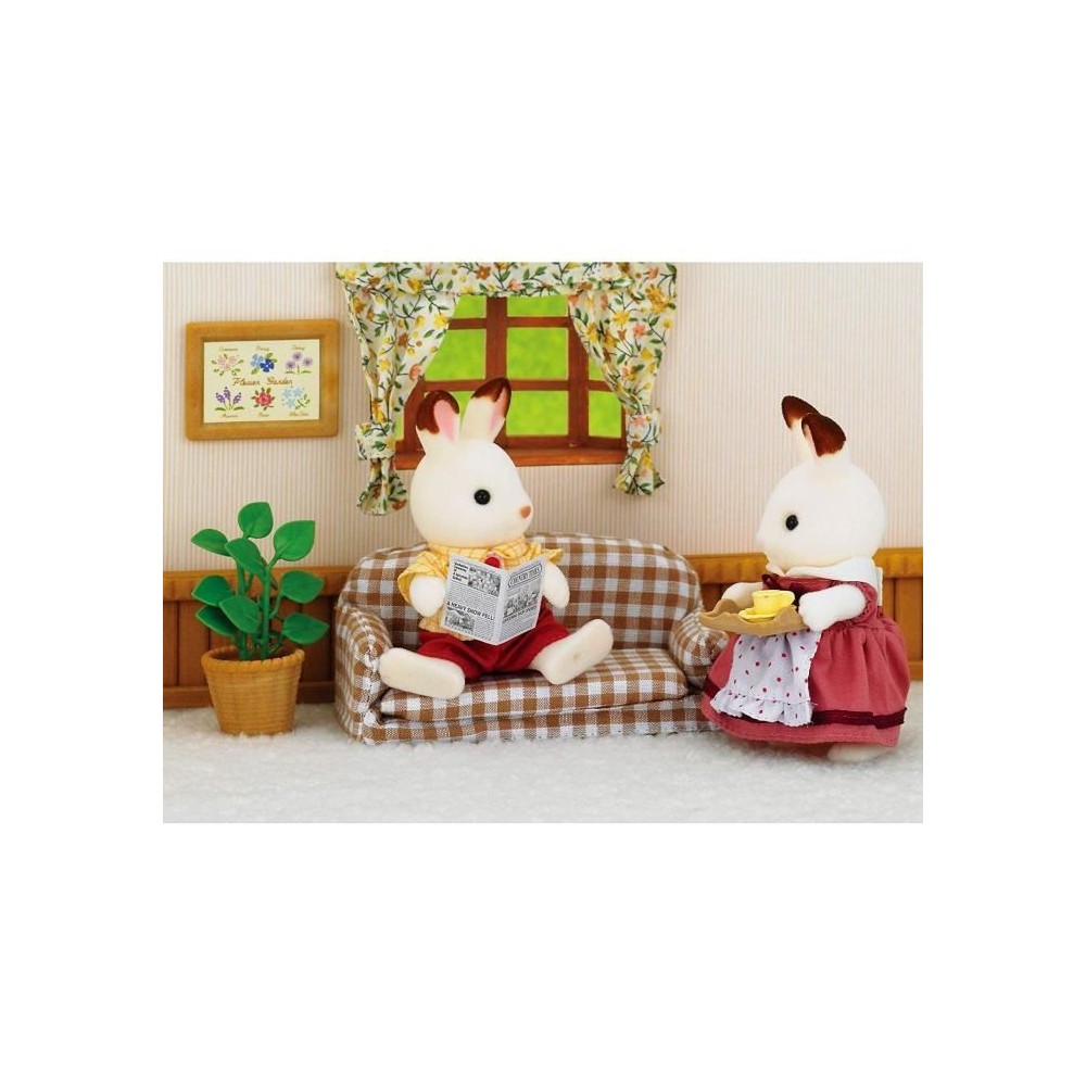 Salon - SYLVANIAN FAMILIES - 5013 Papa Lapin Chocolat et accessoires -