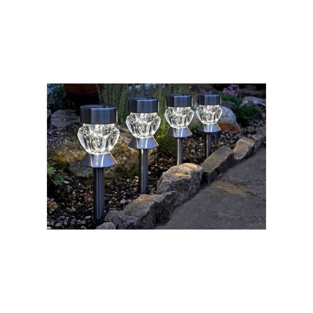 Pack de 4 balises solaires verre Crystal - SMART GARDEN