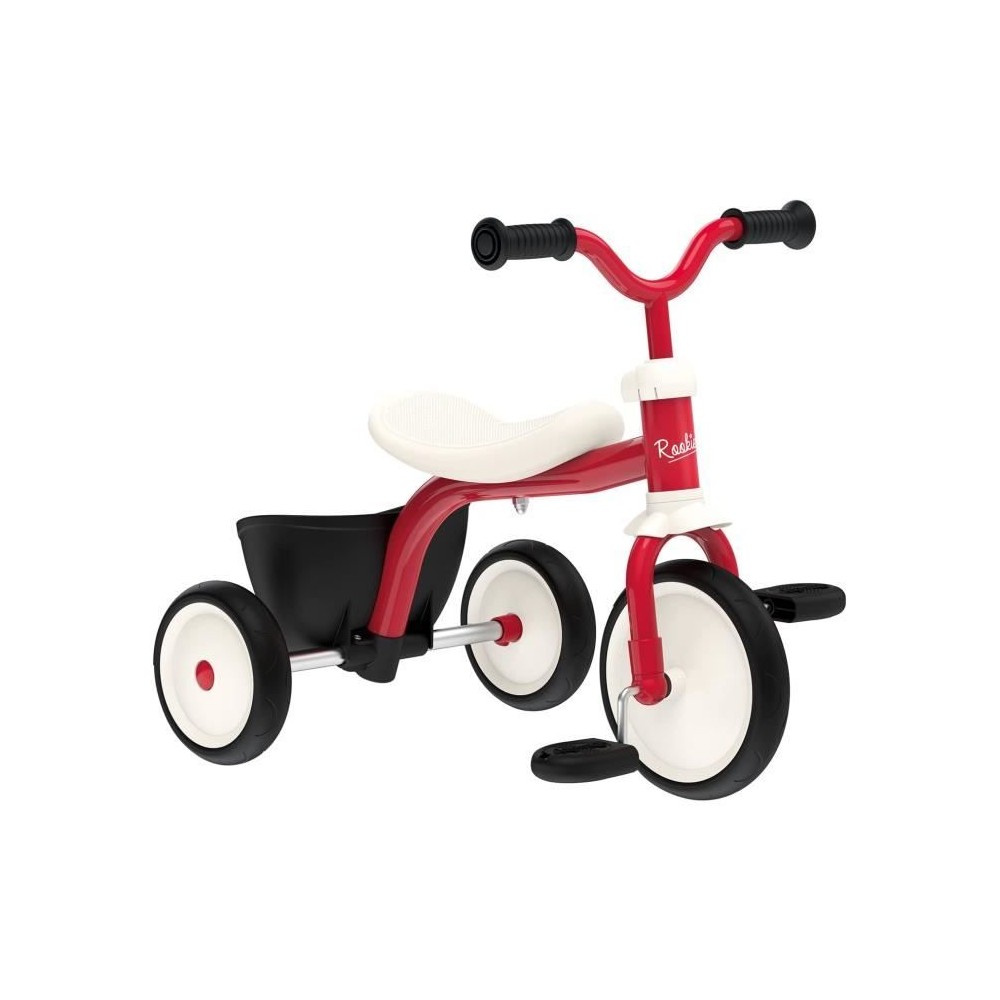 Tricycle - Smoby - Rookie - Cadre et guidon en métal - Confortable et