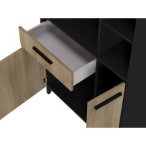 Buffet haut de cuisine ECO - 3 portes et 1 tiroir - Mélamine chene et