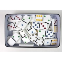 Jeu de dominos TACTIC Double 6 en boîte métal - Garçon et Fille - A