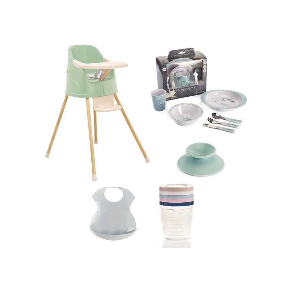 Pack Repas YOUPLA - Thermobaby - Chaise haute - Coffret vaisselle - 5