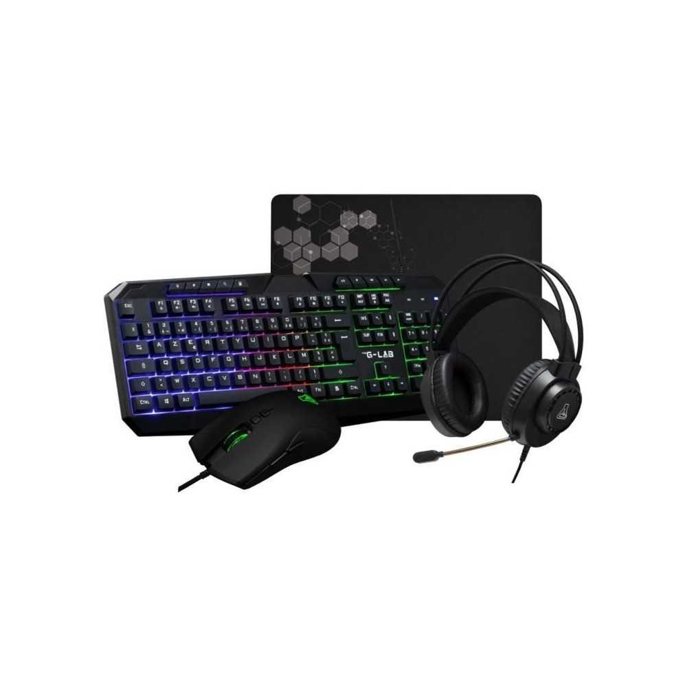 Pack Gamer 4 en 1 - The G-Lab - COMBO NATRIUM - Souris Filaire - Clavi