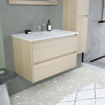 Ensemble TIMBER, set de salle de bain 80, vanity+vasque+miroir & colon