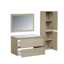 Ensemble TIMBER, set de salle de bain 80, vanity+vasque+miroir & colon