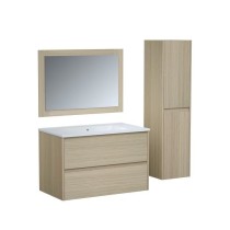 Ensemble TIMBER, set de salle de bain 80, vanity+vasque+miroir & colon