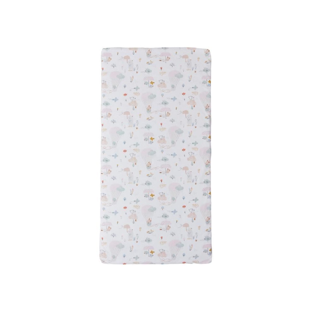 Matelas nomade Balloons - 120 x 60 x 4 cm - Blanc - TINEO