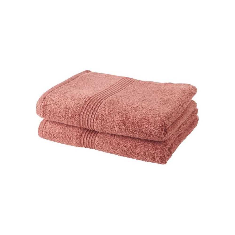 TODAY Lot de 2 Serviettes de Bain 100% coton - 50x100 cm - Terracotta