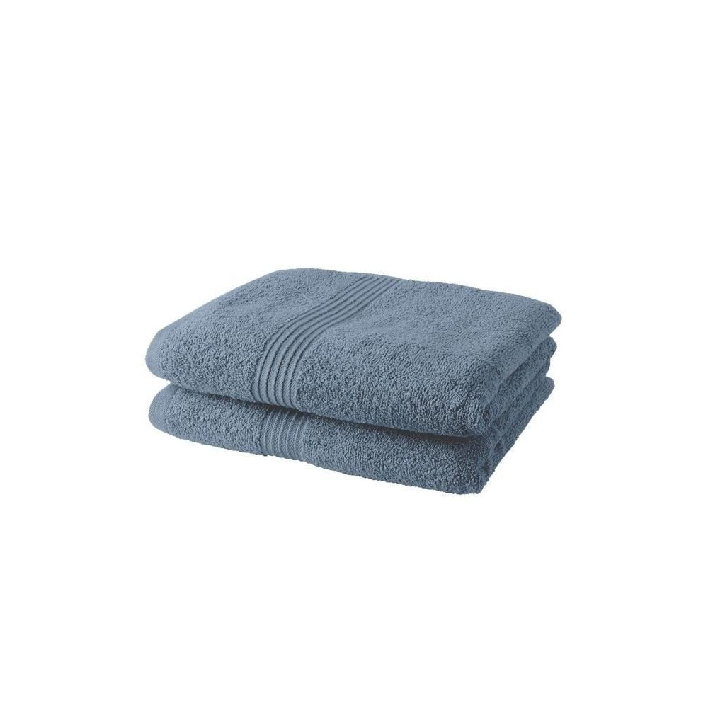 Lot de 2 serviettes de toilette TODAY 50x90 cm 100% Coton - Denim